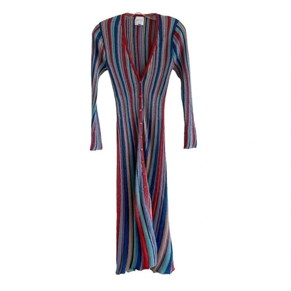 Misa Los Angeles Rafael Striped Long Sleeve Midi Dress - Picture 3 of 8